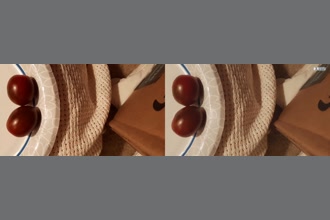 a thumdnail for published video. wahl hair clippers in blanket underneath plate w/tomatoes