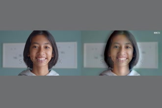 a thumdnail for published video. Girl, smiling