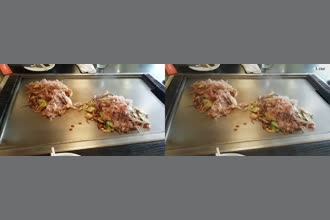 a thumdnail for published video. movement of food steam and a dried bonito