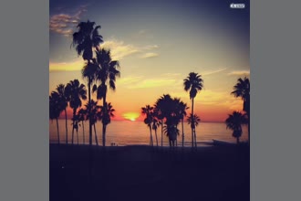 a thumdnail for published video. Time-lapse of a sunset with amplification added.