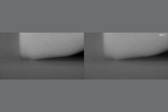 a thumdnail for published video. High speed footage of perch mount buzzing with and without motion amplification