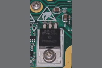 a thumdnail for published video. MOSFET heating up from 30-55degC in about 40seconds.
Best to scroll through video very quickly by hand to see movement.